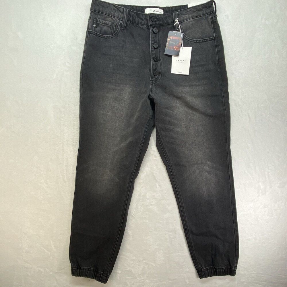 KanCan Jeans Womens 11/29 Gray Hi Rise Jogger Jean New